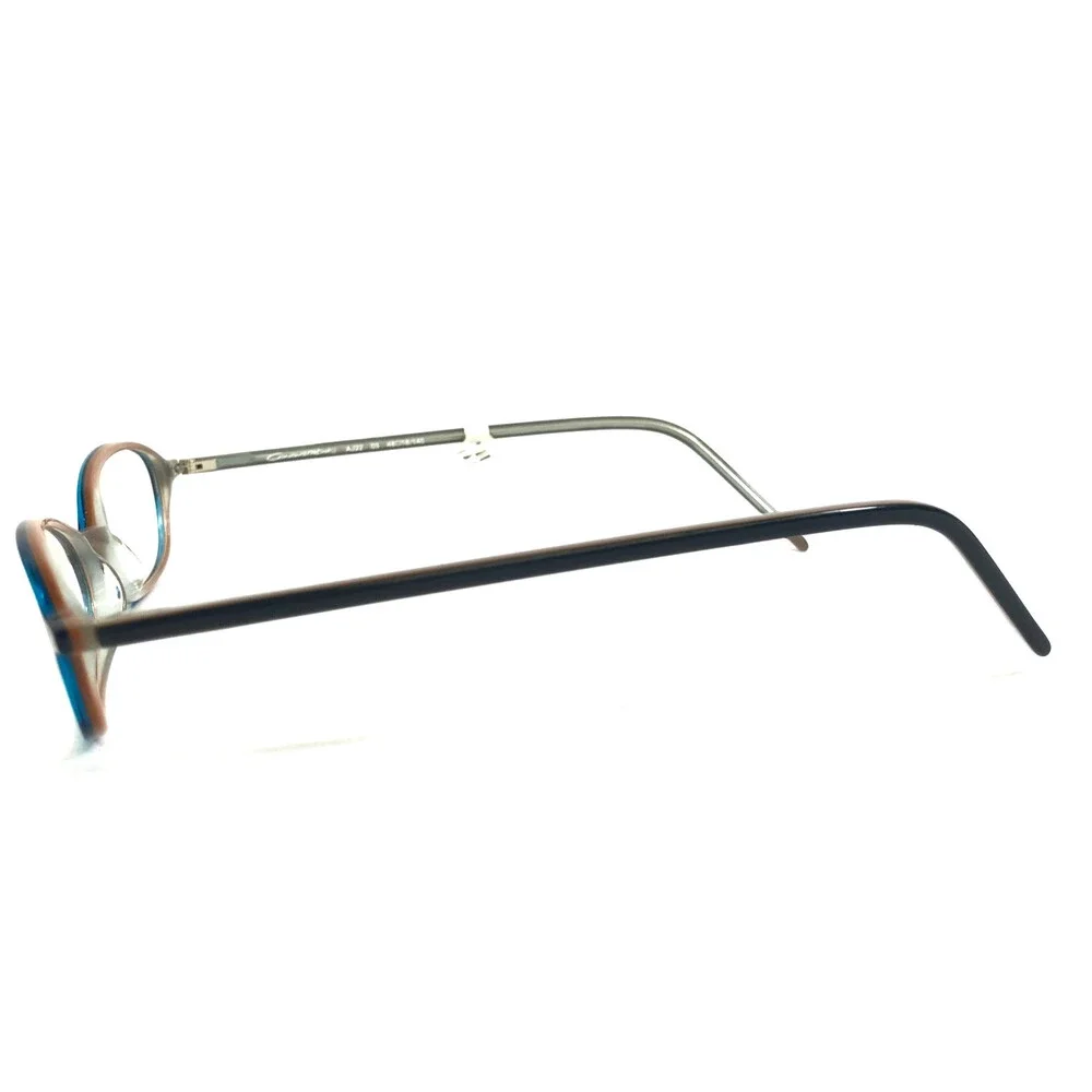 Conquistador Eyeglasses Frames AJ22 03 Blue on Brown Cat Eye Oval 48-18-140